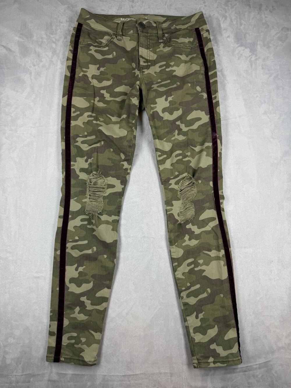 SO Brand Favorite Low Rise Jegging Camo Jeans Jegging Velvet Trim Size 9